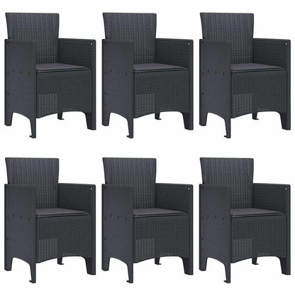 Garten Essgruppe 7 pcs Anthrazit Polt Rattan