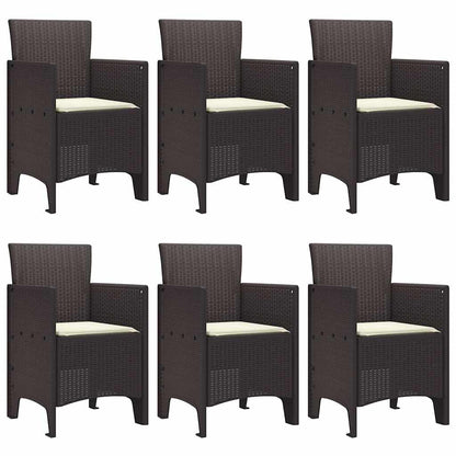 Garten Essgruppe 7 pcs Braun Polt Rattan