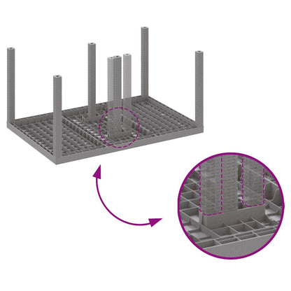 Garten Essgruppe 7 pcs Hellgrau Polt Rattan