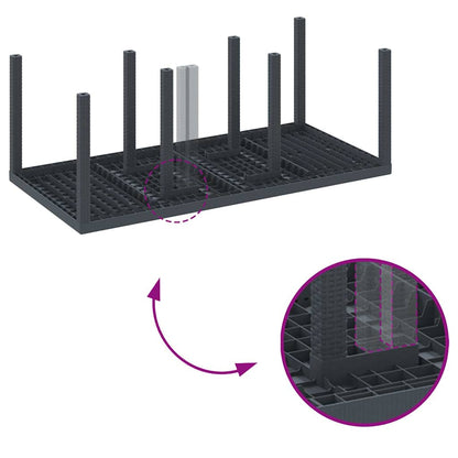 Garten Essgruppe 9 pcs Anthrazit Polt Rattan