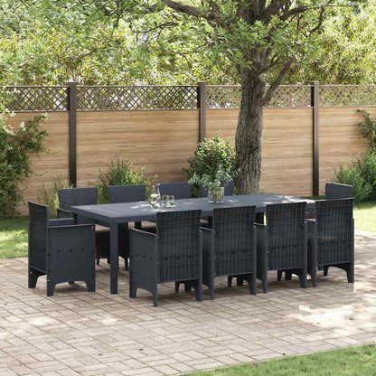 Garten Essgruppe 11 pcs Anthrazit Polt Rattan
