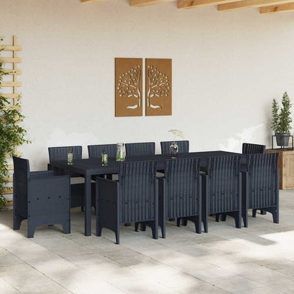 Garten Essgruppe 11 pcs Anthrazit Polt Rattan