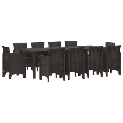 Garten Essgruppe 11 pcs Braun Polt Rattan