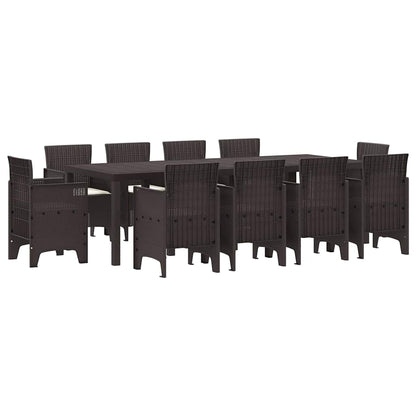 Garten Essgruppe 11 pcs Braun Polt Rattan