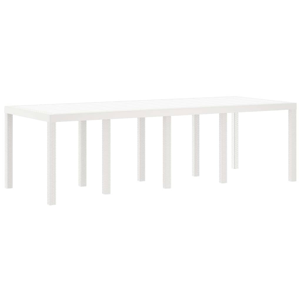 Garten Essgruppe 11 pcs Weiß Polt Rattan