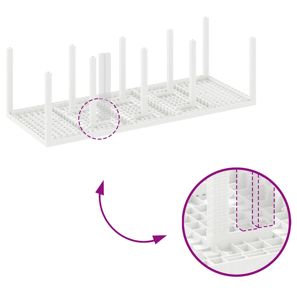 Garten Essgruppe 11 pcs Weiß Polt Rattan