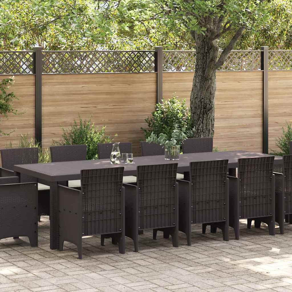 Garten Essgruppe mit Kissen 13 pcs Braun Rattan