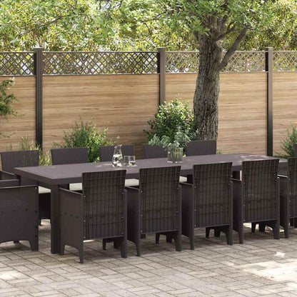 Garten Essgruppe mit Kissen 13 pcs Braun Rattan