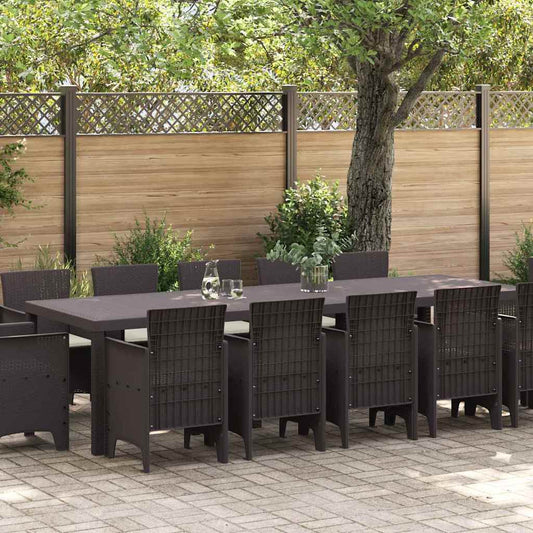 Garten Essgruppe mit Kissen 13 pcs Braun Rattan