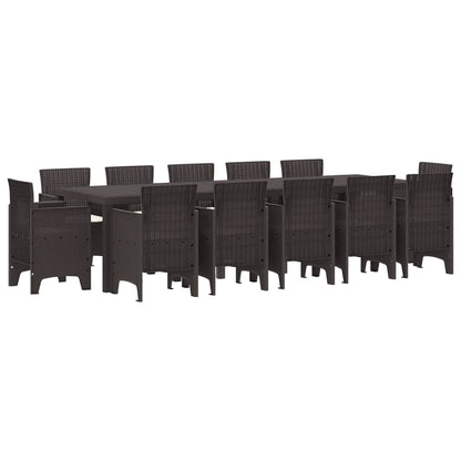 Garten Essgruppe mit Kissen 13 pcs Braun Rattan