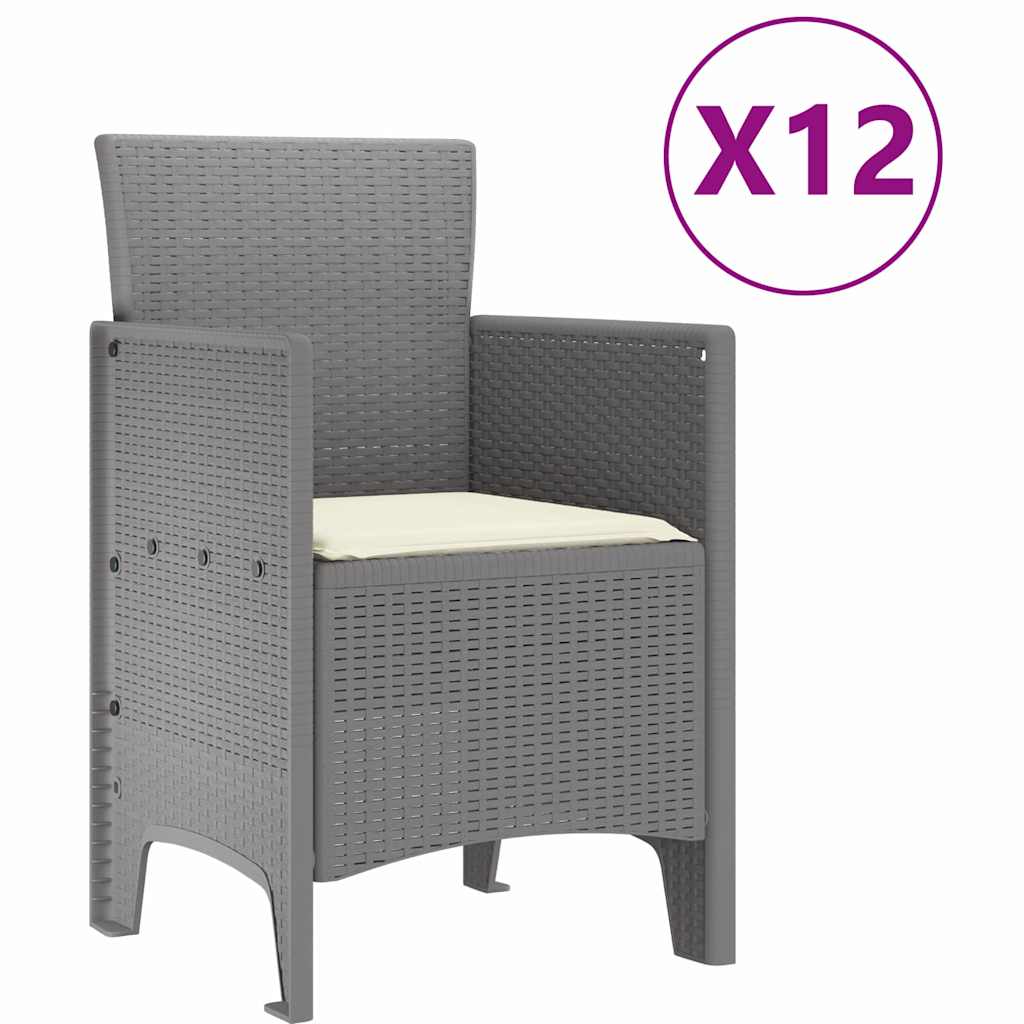 Garten Essgruppe mit Kissen 13 pcs Hellgrau