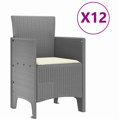 Garten Essgruppe mit Kissen 13 pcs Hellgrau