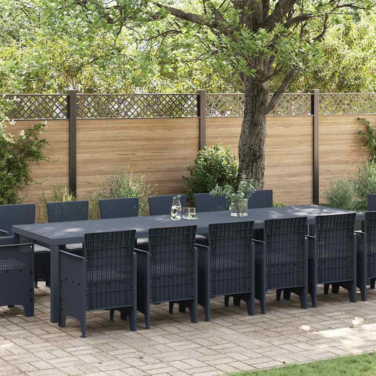 Garten Essgruppe 15 pcs Anthrazit Polt Rattan