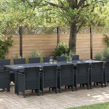 Garten Essgruppe 15 pcs Anthrazit Polt Rattan