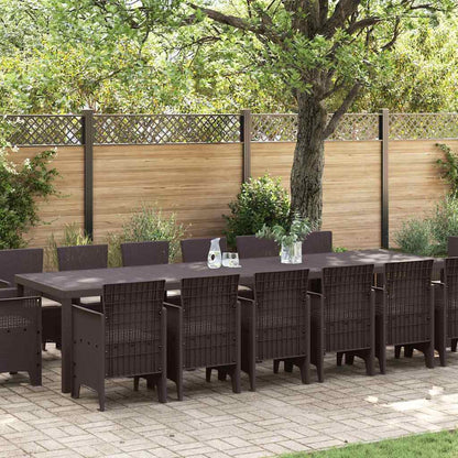 Garten Essgruppe 15 pcs Braun Polt Rattan