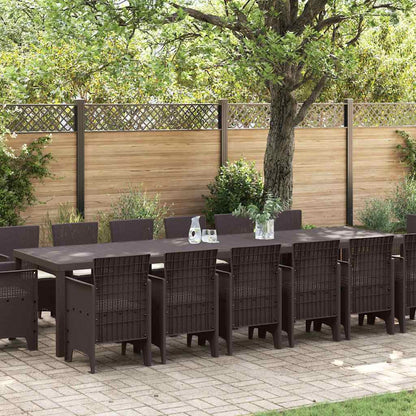 Garten Essgruppe 15 pcs Braun Polt Rattan