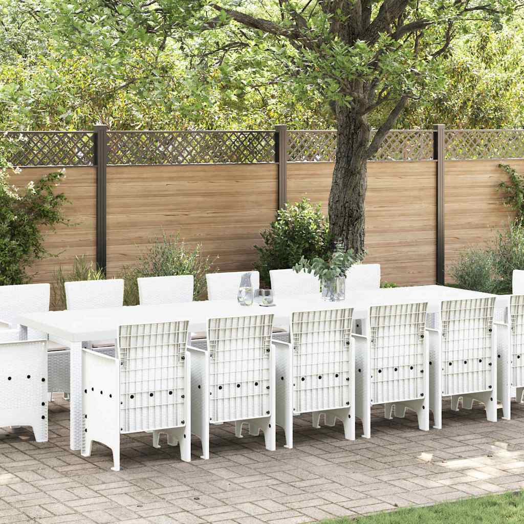 Garten Essgruppe 15 pcs Weiß Polt Rattan