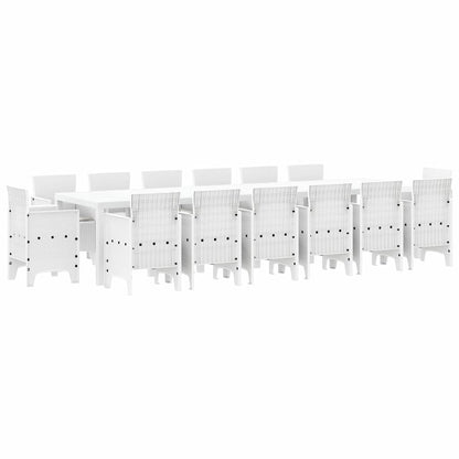 Garten Essgruppe 15 pcs Weiß Polt Rattan