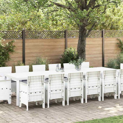 Garten Essgruppe 15 pcs Weiß Polt Rattan