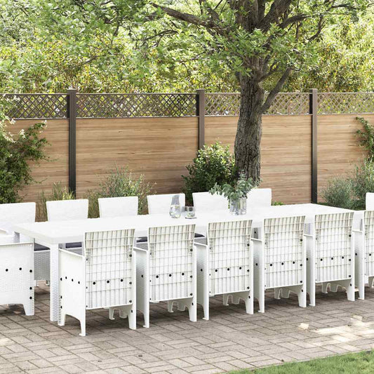Garten Essgruppe 15 pcs Weiß Polt Rattan