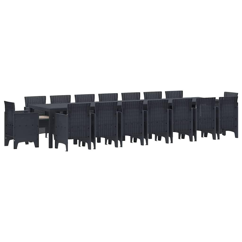 Garten Essgruppe 17 pcs Anthrazit Polt Rattan