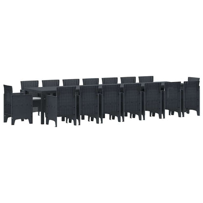 Garten Essgruppe 17 pcs Anthrazit Polt Rattan