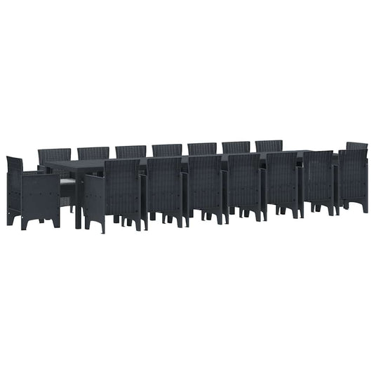 Garten Essgruppe 17 pcs Anthrazit Polt Rattan