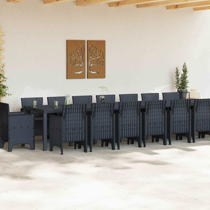 Garten Essgruppe 17 pcs Anthrazit Polt Rattan