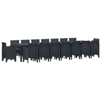 Garten Essgruppe 17 pcs Anthrazit Polt Rattan