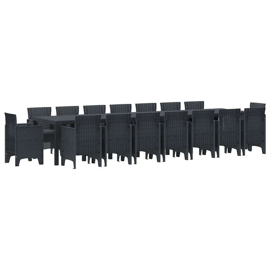 Garten Essgruppe 17 pcs Anthrazit Polt Rattan