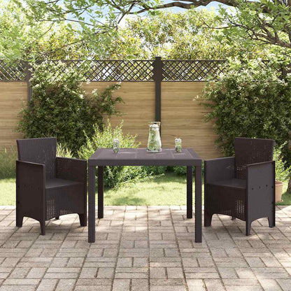 Garten Essgruppe 3 pcs Braun Polt Rattan