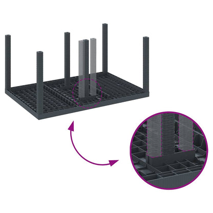 Garten Essgruppe 5 pcs Anthrazit Polt Rattan