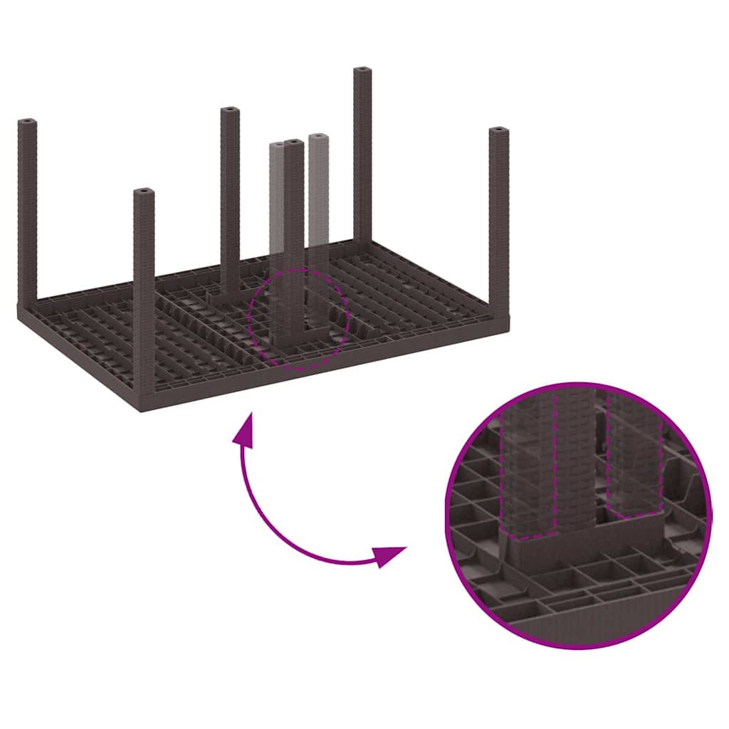 Garten Essgruppe 5 pcs Braun Polt Rattan
