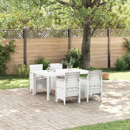 Garten Essgruppe 5 pcs Weiß Polt Rattan