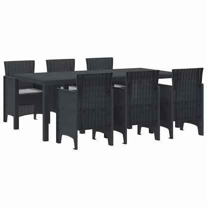 Garten Essgruppe 7 pcs Anthrazit Polt Rattan
