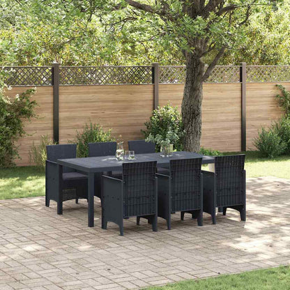 Garten Essgruppe 7 pcs Anthrazit Polt Rattan