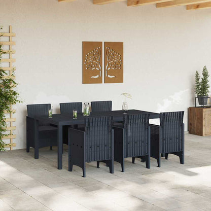 Garten Essgruppe 7 pcs Anthrazit Polt Rattan