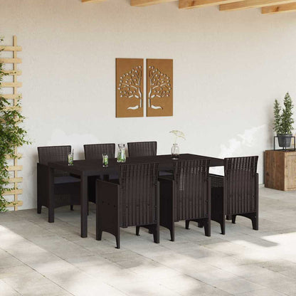 Garten Essgruppe 7 pcs Braun Polt Rattan