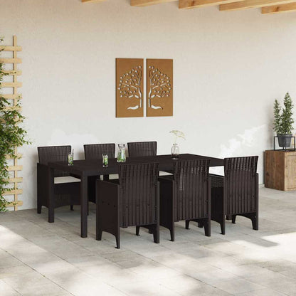 Garten Essgruppe 7 pcs Braun Polt Rattan