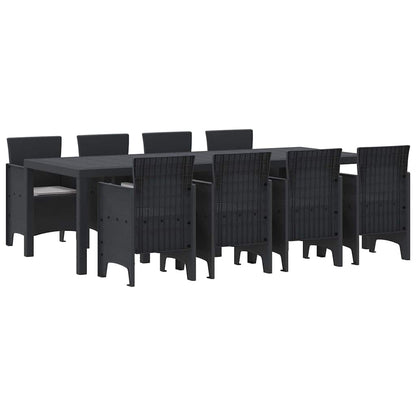 Garten Essgruppe 9 pcs Anthrazit Polt Rattan