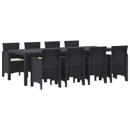 Garten Essgruppe 9 pcs Anthrazit Polt Rattan