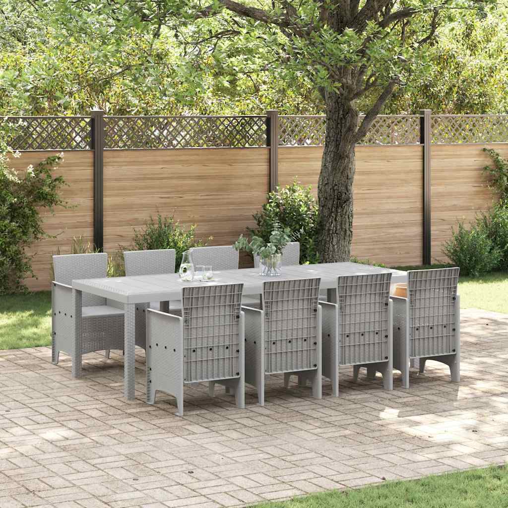 Garten Essgruppe 9 pcs Weiß Polt Rattan