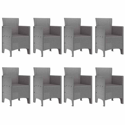 Garten Essgruppe 9 pcs Weiß Polt Rattan