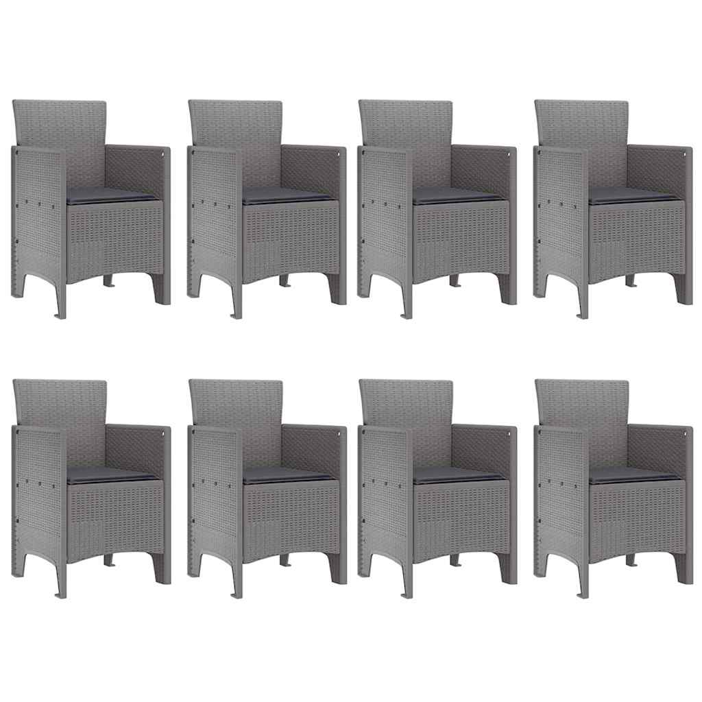 Garten Essgruppe 9 pcs Weiß Polt Rattan