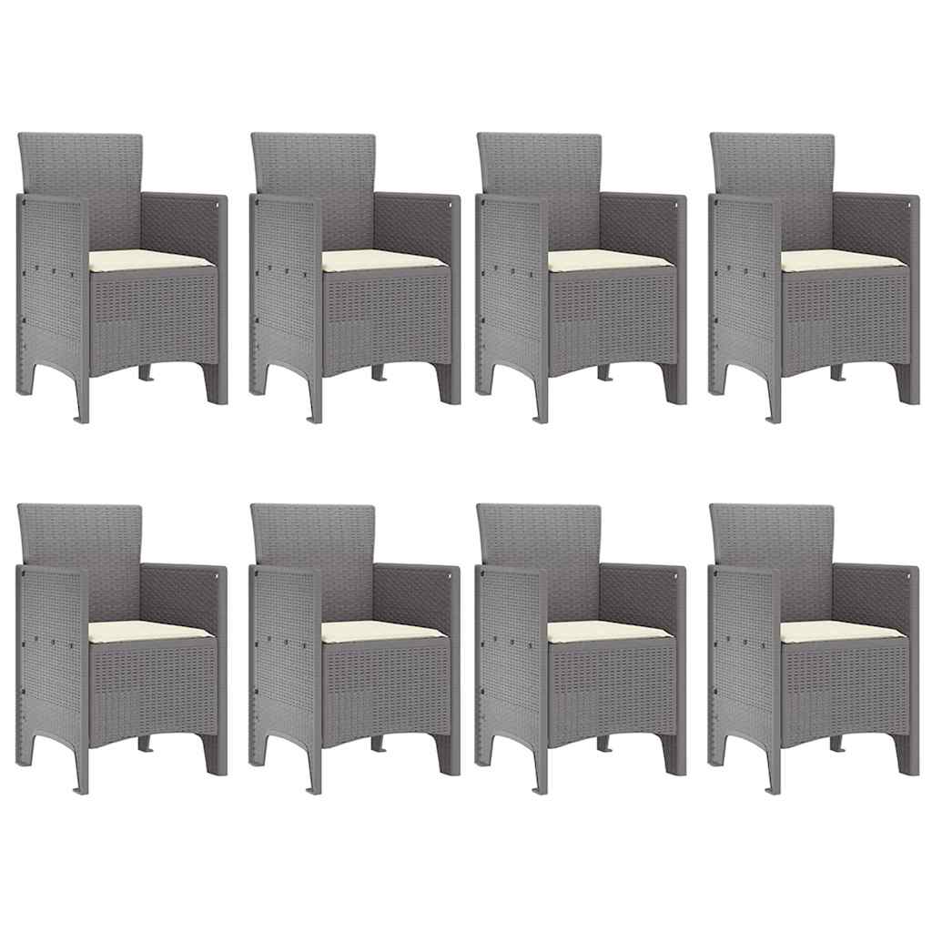 Garten Essgruppe 9 pcs Weiß Polt Rattan