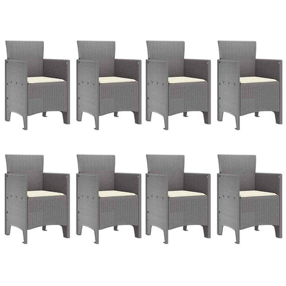 Garten Essgruppe 9 pcs Weiß Polt Rattan