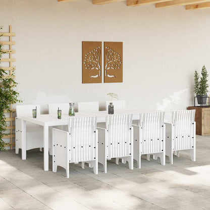 Garten Essgruppe 9 pcs Hellgrau Polt Rattan