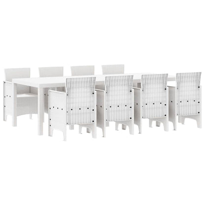 Garten Essgruppe 9 pcs Hellgrau Polt Rattan