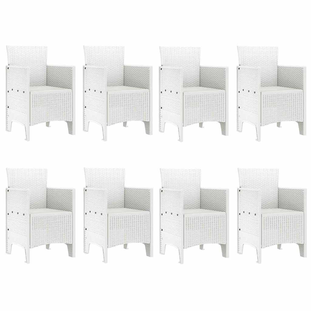 Garten Essgruppe 9 pcs Hellgrau Polt Rattan