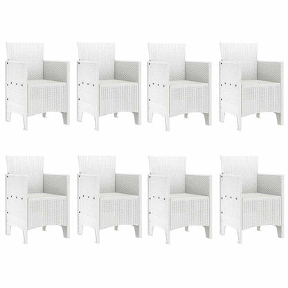 Garten Essgruppe 9 pcs Hellgrau Polt Rattan
